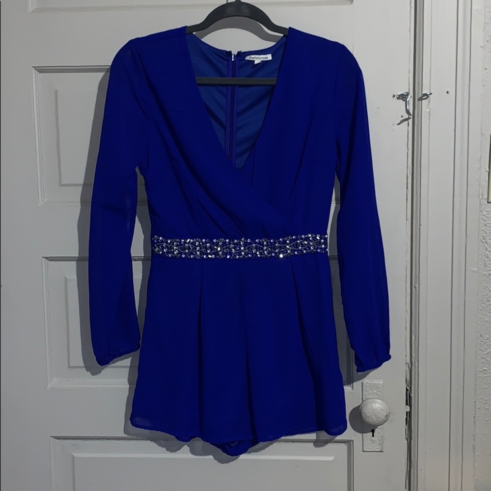 Blue sheer romper